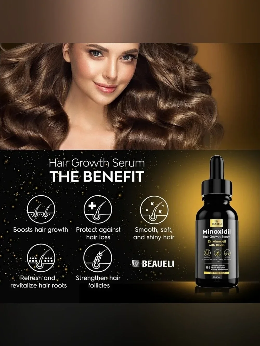 Beaueli Minoxidil 5% Hair Regrowth Treatment Kit For Men and Women
